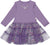 Deux par Deux Bi-Material Dress with Muslin and Mesh Skirt - Little Girl - Purple Gray