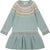 Deux par Deux Jacquard Sweater Dress with Ribbed Skirt - Little Girl - Jade Green