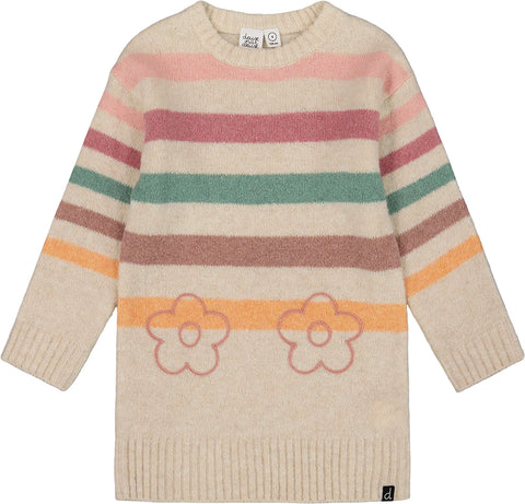 Deux par Deux Knitted Tunic with Stripes - Little Girl
