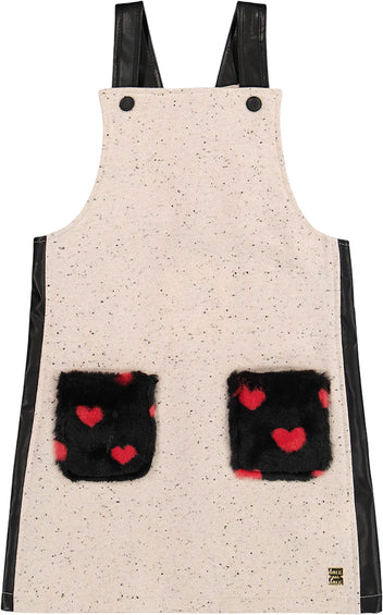 Deux par Deux Glittering French Terry Overall Dress - Little Girl