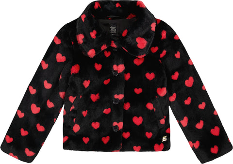 Deux par Deux Faux Fur Short Coat - Little Girl