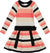 Deux par Deux Striped Knit Dress - Big Girl - Beige - Black - Pink