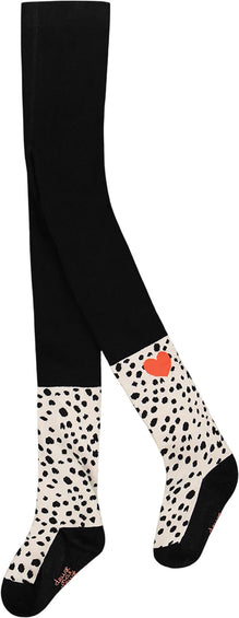 Deux par Deux Knit Tights with Dalmatian Pattern - Little Girl