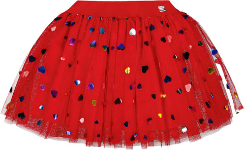 Deux par Deux Tulle Skirt with Iridescent Heart Confettis - Big Girl