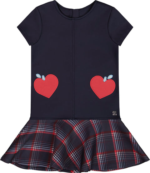 Deux par Deux Milano Dress with Plaid Flounce - Little Girl