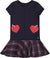 Deux par Deux Milano Dress with Plaid Flounce - Little Girl - Navy Blue