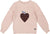 Deux par Deux Knit Sweater with Sequin Heart - Little Girl - Pinkish White