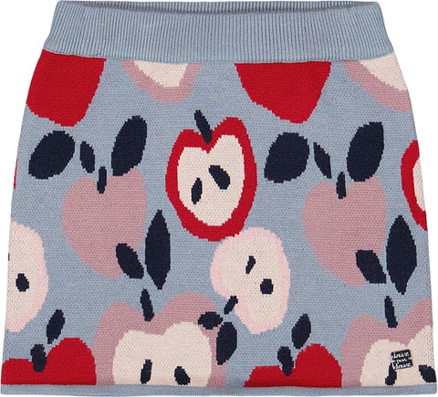 Deux par Deux Knit Skirt with Apple Heart Jacquard - Little Girl