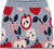 Deux par Deux Knit Skirt with Apple Heart Jacquard - Little Girl - Blue - Red