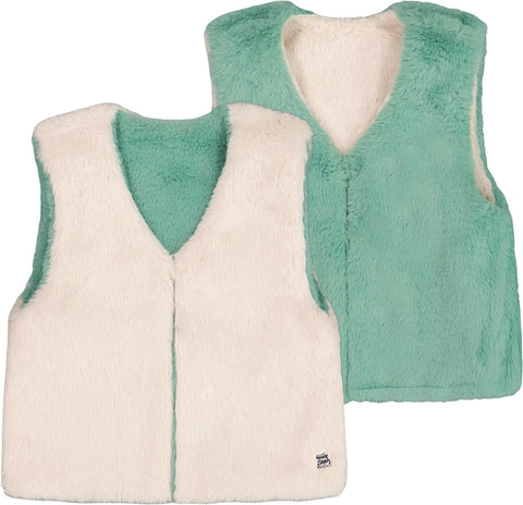 Deux par Deux Reversible Faux Fur Vest - Little Girl
