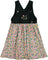 Deux par Deux Bi-Material Overall Dress - Little Girl - Green Flower Print