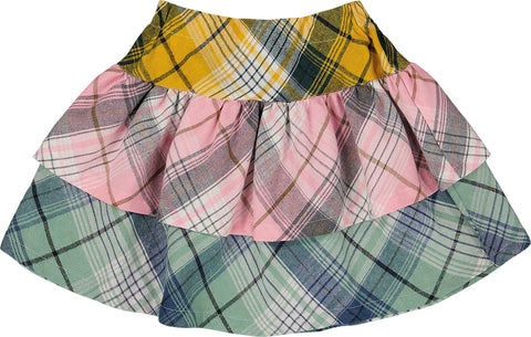 Deux par Deux Two-Tiered Flannel Skirt - Big Girl
