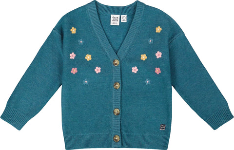 Deux par Deux Knitted Cardigan with Flower Embroidery - Big Girl