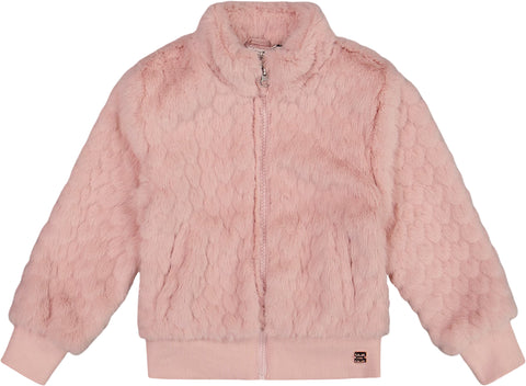Deux par Deux Faux Fur Jacquard Jacket - Little Girl