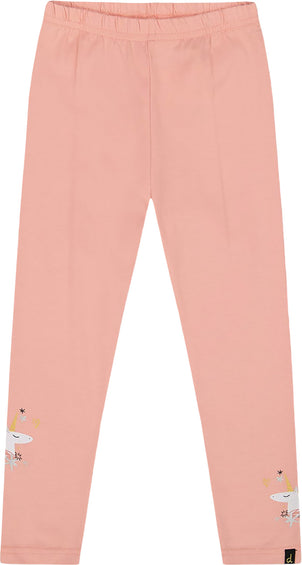 Deux par Deux Pink With Hearts Organic Cotton Leggings - Little Girl