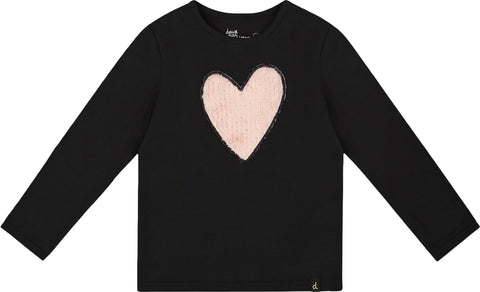 Deux par Deux Heart Organic Cotton Long Sleeve T-Shirt - Big Girl