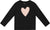Deux par Deux Heart Organic Cotton Long Sleeve T-Shirt - Big Girl - Black