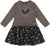 Deux par Deux Heart Bi-Material Dress with Mesh Skirt - Big Girl - Black