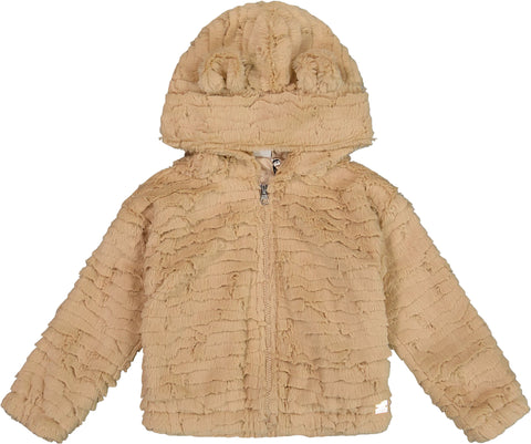 Deux par Deux Faux Fur Hooded Jacket - Big Girl