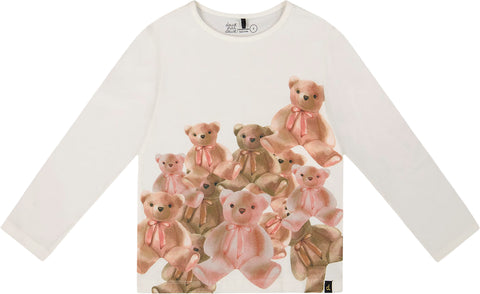 Deux par Deux Sequin Teddy Bear Organic Cotton T-Shirt - Little Girl