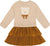Deux par Deux Bi-Material Dress with Layered Skirt - Little Girl - Caramel Brown