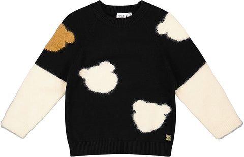 Deux par Deux Knitted Sweater with Bear Intarsia - Big Girl