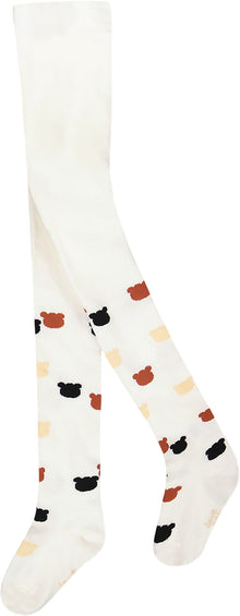 Deux par Deux Knit Tights with Teddy Bear Pattern - Little Girl