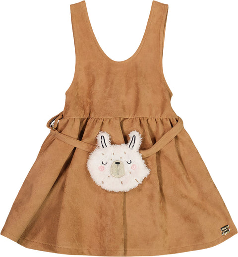 Deux par Deux Stretch Suede Effect Jumper with Llama Bag - Big Girl