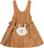 Deux par Deux Stretch Suede Effect Jumper with Llama Bag - Little Girl - Light Pecan Brown