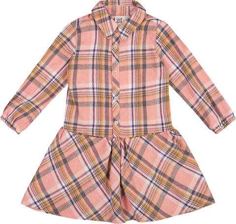 Deux par Deux Plaid Shirt Dress with Frill - Little Girl