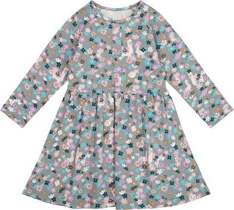 Deux par Deux Half Button Organic Cotton Dress - Little Girl