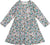 Deux par Deux Half Button Organic Cotton Dress - Little Girl - Blue Llama Print