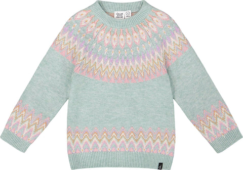 Deux par Deux Sweater with Norwegian Jacquard - Big Girl