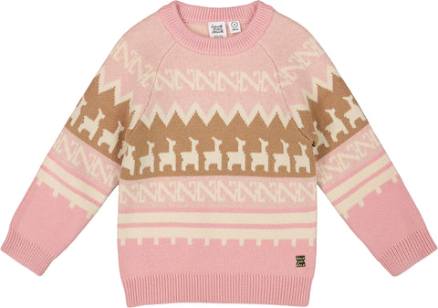 Deux par Deux Llama Jacquard Sweater - Big Girl