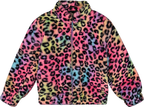 Deux par Deux Faux Fur Zipped Jacket - Little Girl