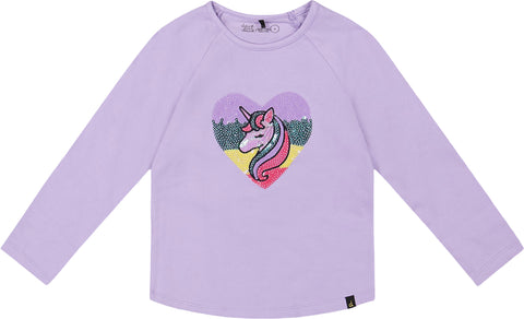 Deux par Deux Black With Sequin Rainbow Organic Cotton Long Sleeve T-Shirt - Little Girl