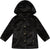 Deux par Deux Bear Faux Fur Coat with Gold Polka Dots - Little Girl - Black
