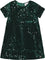 Deux par Deux Velvet Short Sleeve Dress - Little Girl - Forest Green