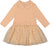 Deux par Deux Bi-Material Dress with Glittering Skirt - Big Girl - Beige
