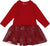 Deux par Deux Bi-Material Dress with Glittering Skirt - Little Girl - Red