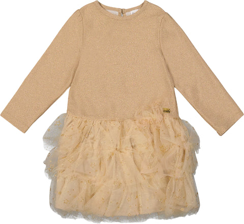 Deux par Deux Glittering Mesh Skirt Party Dress - Little Girl