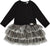 Deux par Deux Glittering Mesh Skirt Party Dress - Little Girl - Black