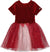 Deux par Deux Bi-Material Short Sleeve Party Dress - Little Girl - Red