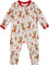 Deux par Deux One-Piece Organic Cotton Pajama - Baby - Beige Girly Reindeer Print