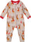 Deux par Deux One-Piece Organic Cotton Pajama - Baby - Beige Reindeer Print