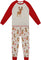 Deux par Deux Organic Cotton Two-Piece Pajamas - Big Girl - Beige Girly Reindeer Print