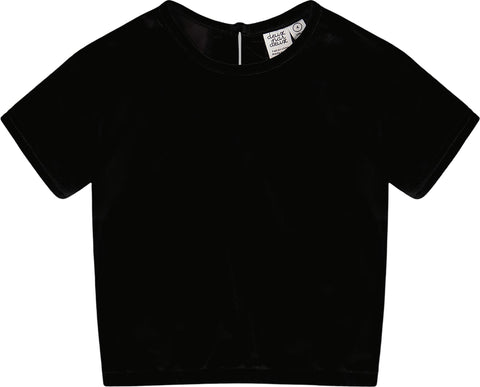 Deux par Deux Short Sleeve Stretch Velour Top - Little Girl