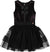 Deux par Deux Sleeveless Bi-Material Velour and Mesh Dress - Little Girl - Black
