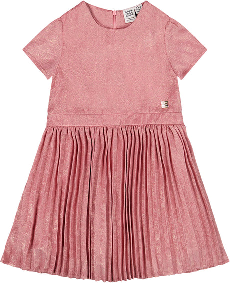 Deux par Deux Short Sleeve Dress with Pleated Skirt - Big Girl