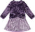 Deux par Deux Long Sleeve Bi-Material Velour and Jersey Dress - Big Girl - Purple Gray